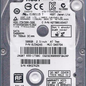 Hard Disk Interno Laptop Hitachi 1TB SATA - HTS541010A9E662 (Usato)